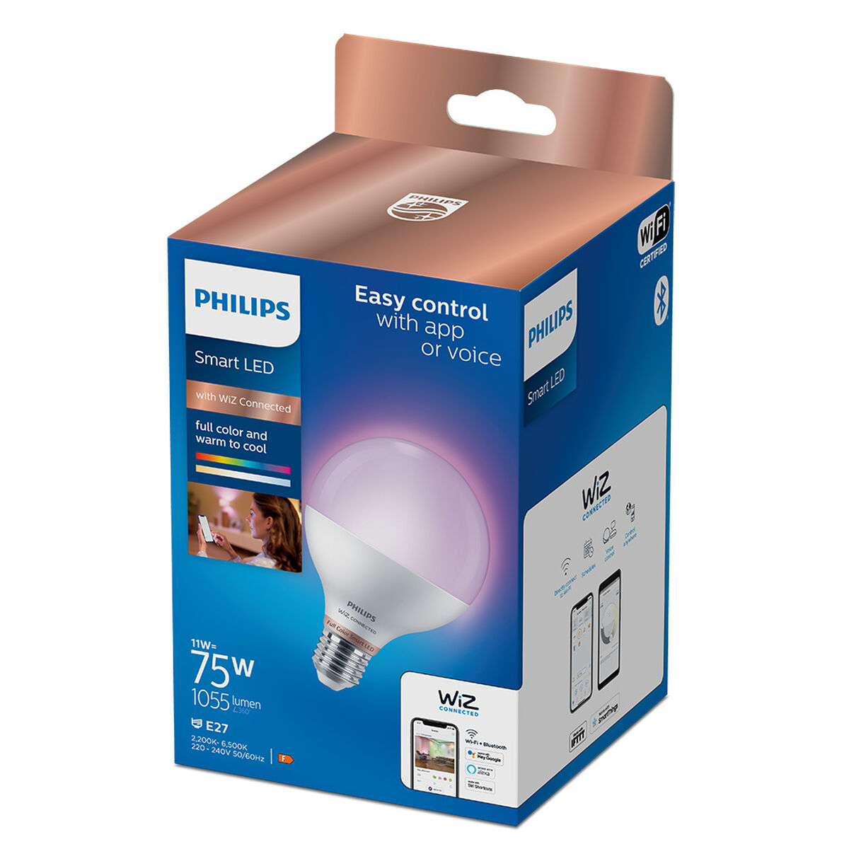 LED-lampa Philips Wiz G95 Smart Full Colors F 11 W E27 1055 lm (2200K) (6500 K) - 7