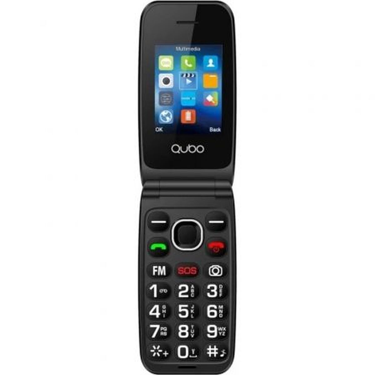 Mobiltelefon för seniorer Qubo NEO2NW BK SOS 2,4" 32 MB