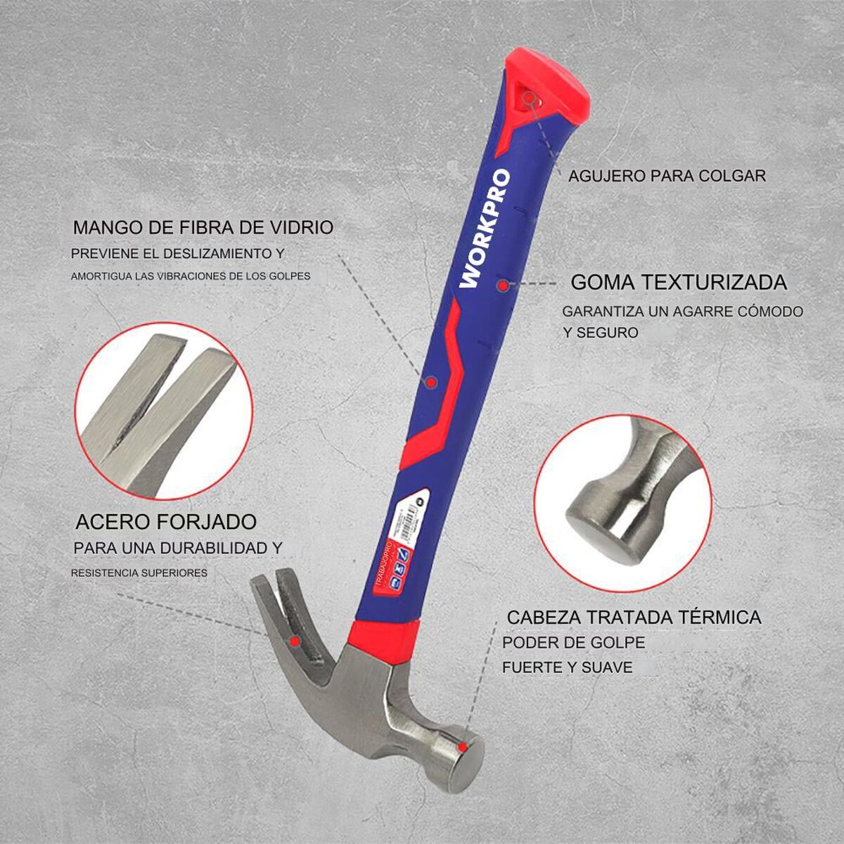 Snickarhammare Workpro 450 g Snickeri - 7