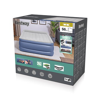 Bestway Dubbelsäng med Motor 203x152x56 cm Uppblåsbar och Camping 67614