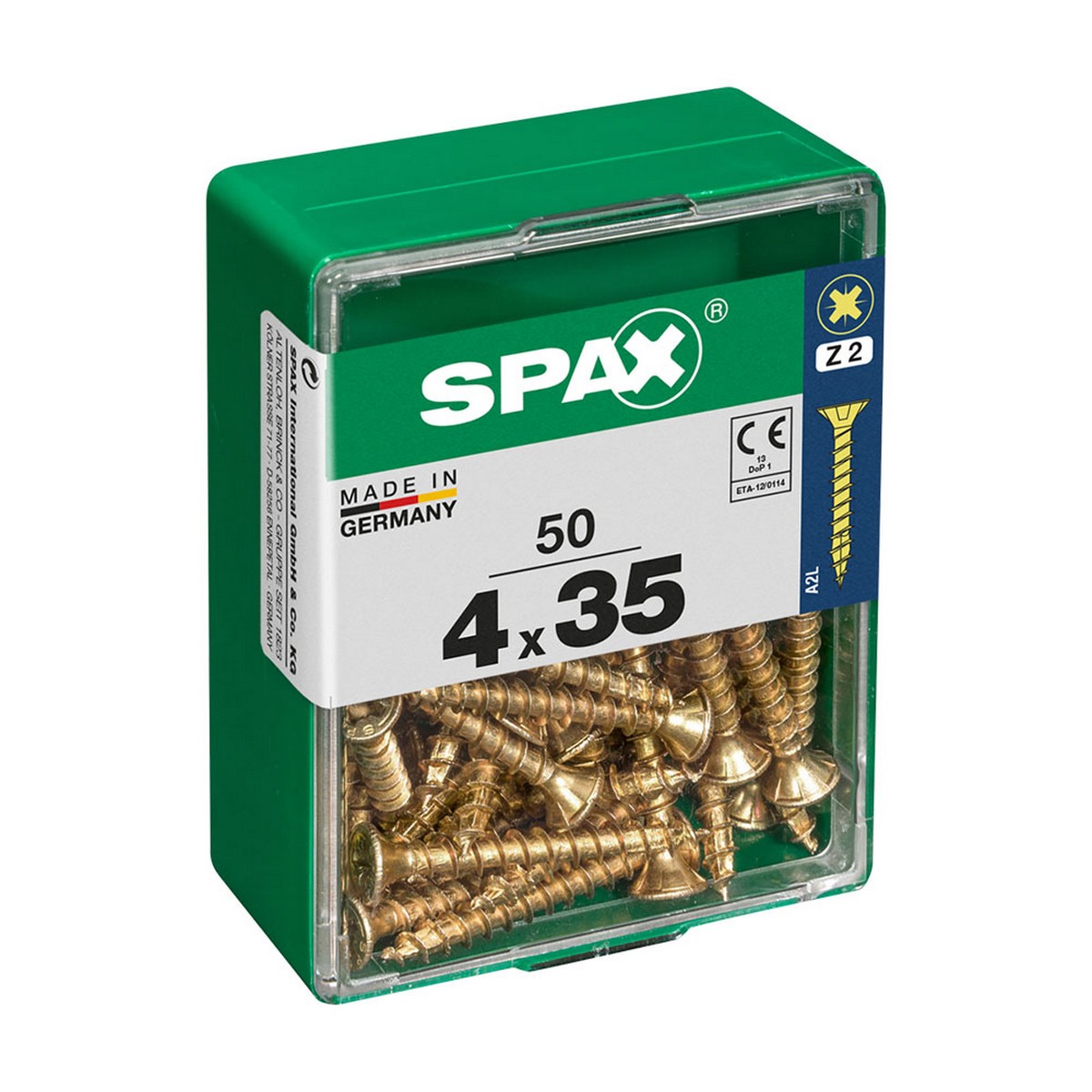 Låda med skruvar SPAX Yellox Trä Platt huvud 50 Delar (4 x 35 mm) - 2