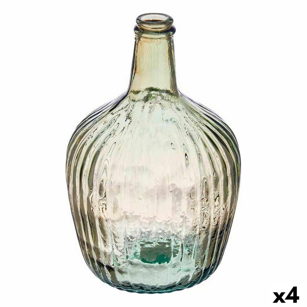 Dekorativ flaska Gift Decor Transparent Champagne Ränder 4 L 17 x 29 x 17 cm Dekoration (4 antal) - 4