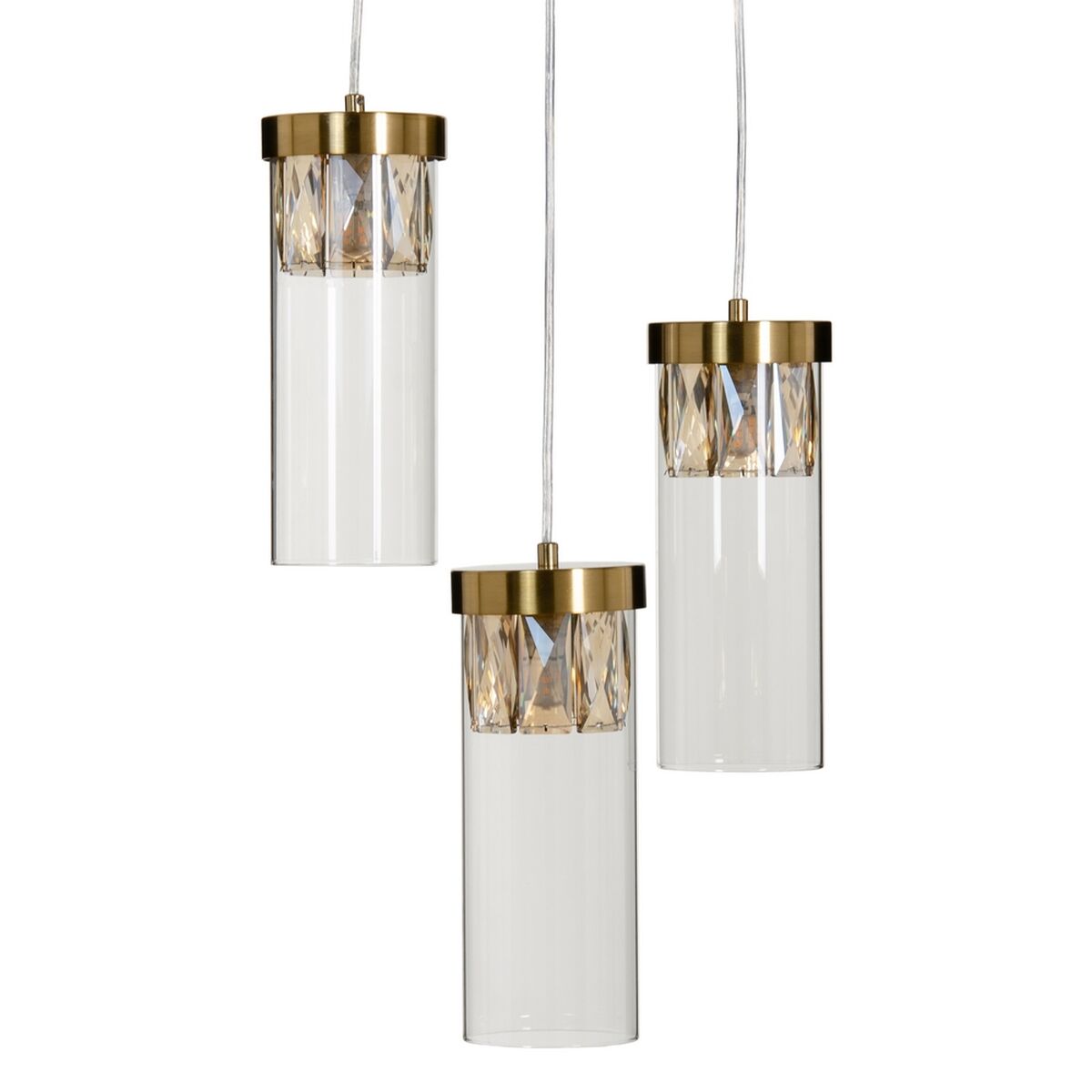 Taklampa Glas Gyllene Metall 27 cm 31 x 31 x 45 cm
