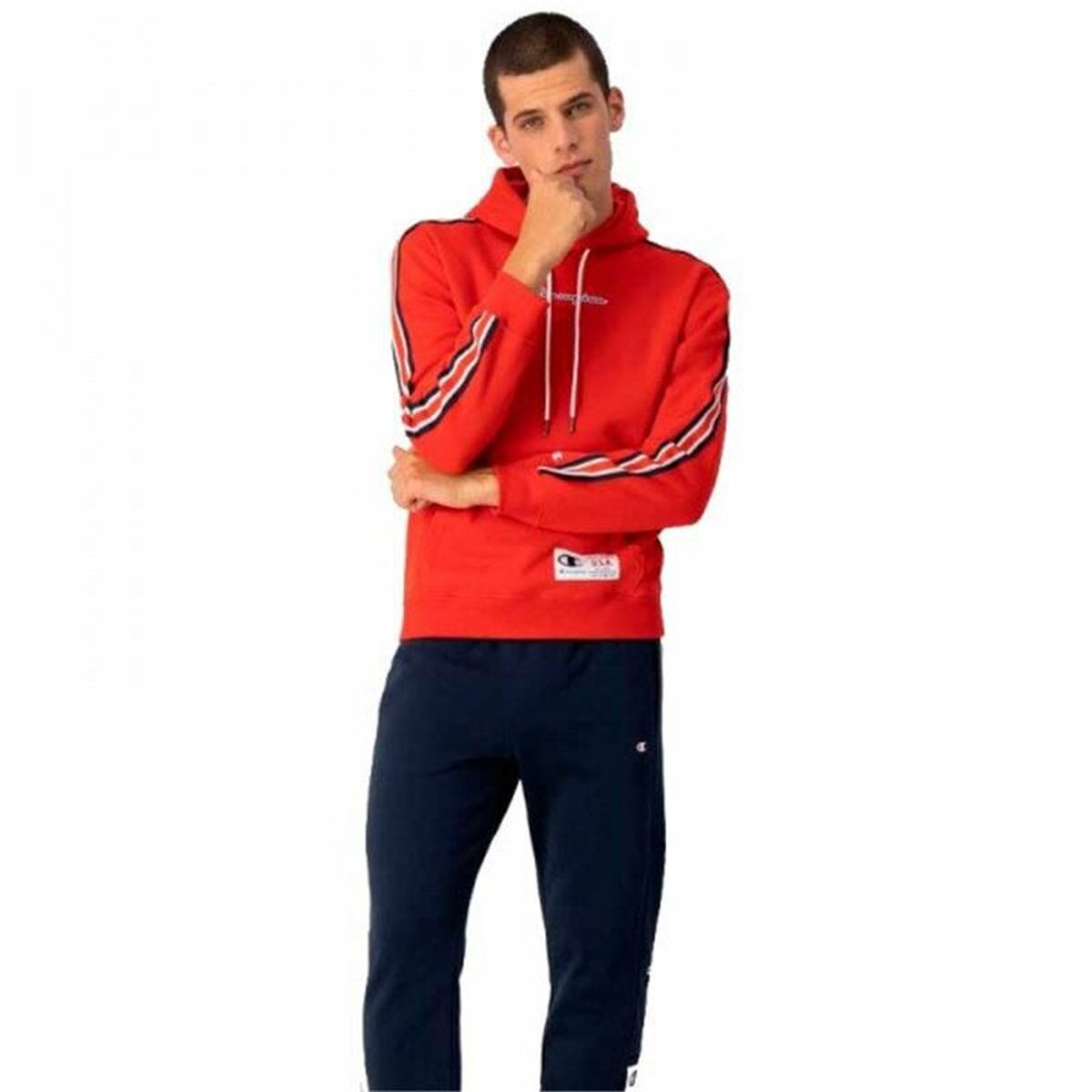 Tröja med huva Herr Champion Sport Tech Röd - 4