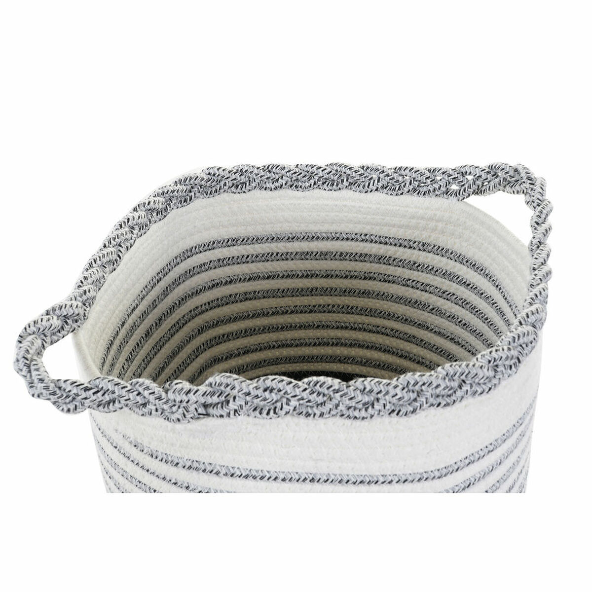 Korg - set DKD Home Decor Vit Brun Svart Grå Ränder Boho 30 x 30 x 30 cm Plast 2 Delar (2 antal) (4 pcs) - 11