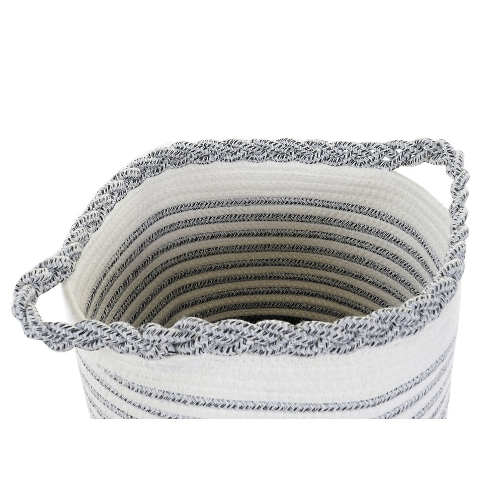 Korg - set DKD Home Decor Vit Brun Svart Grå Ränder Boho 30 x 30 x 30 cm Plast 2 Delar (2 antal) (4 pcs) - 3