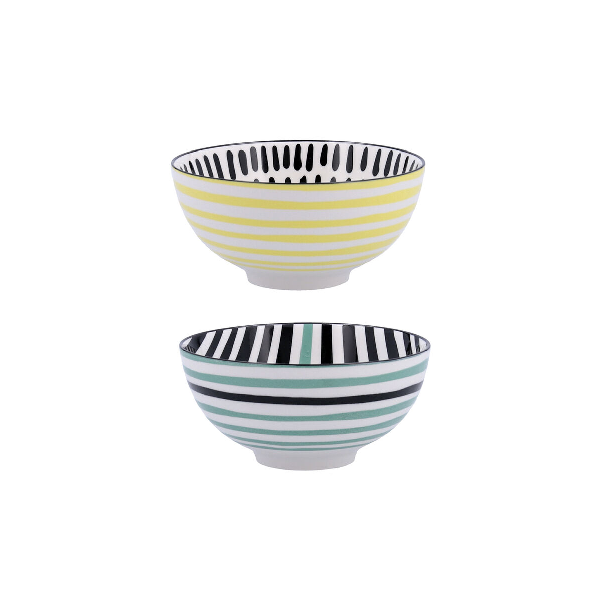 Skål Bidasoa Zigzag Multicolour Keramik 15 x 15 x 7,3 cm (6 antal) - 3