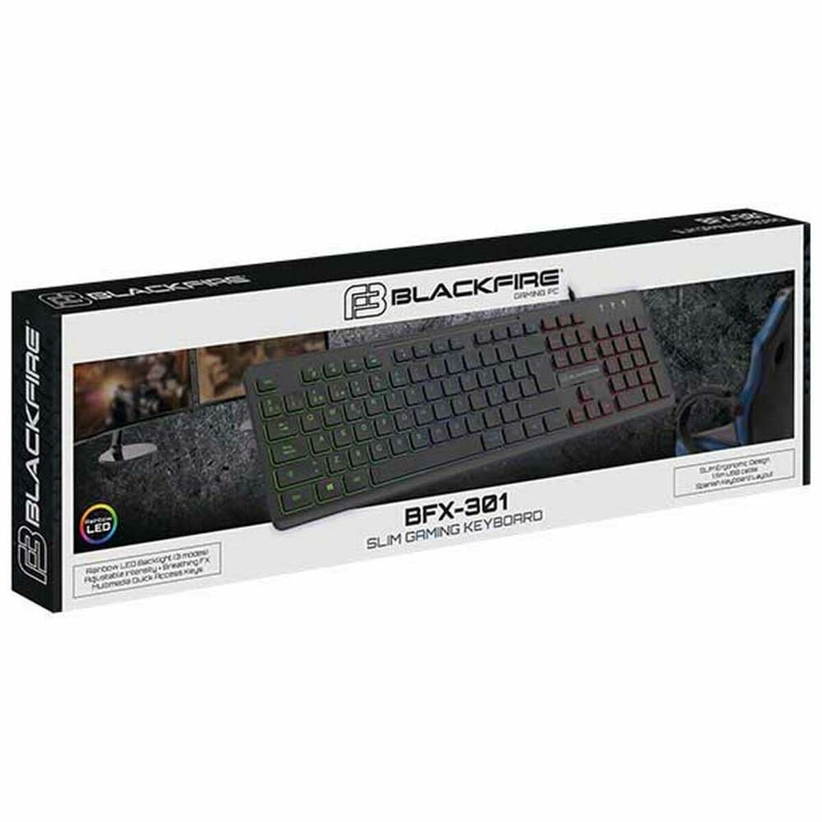 Gaming Tangentbord/ OR: Speltangentbord Ardistel BFX301 Qwerty UK Multicolour
