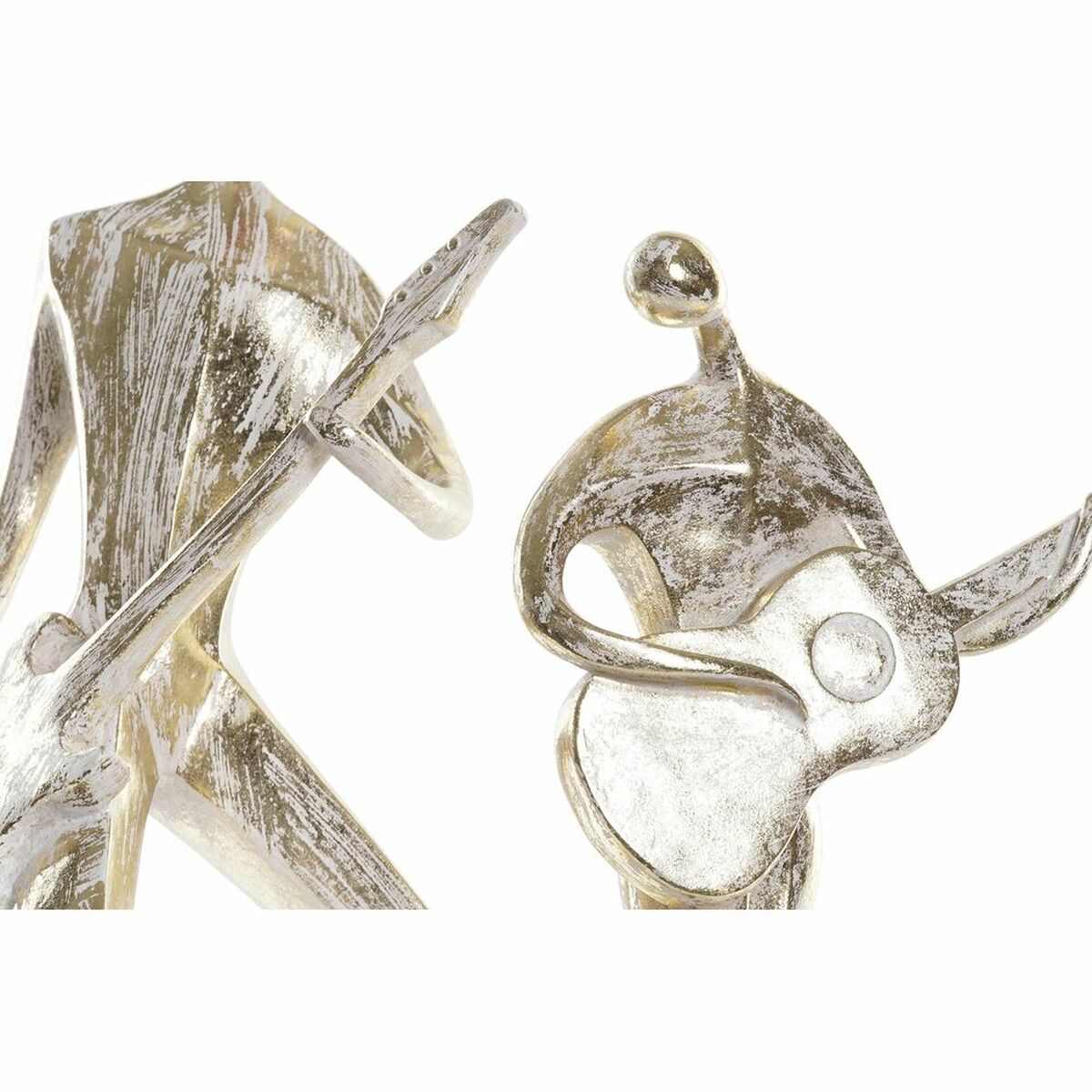 Prydnadsfigur DKD Home Decor 21 x 13 x 42 cm 17 x 7,5 x 33 cm Gyllene Musiker (2 antal) - 6
