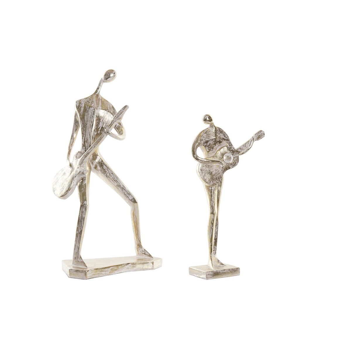 Prydnadsfigur DKD Home Decor 21 x 13 x 42 cm 17 x 7,5 x 33 cm Gyllene Musiker (2 antal) - 7