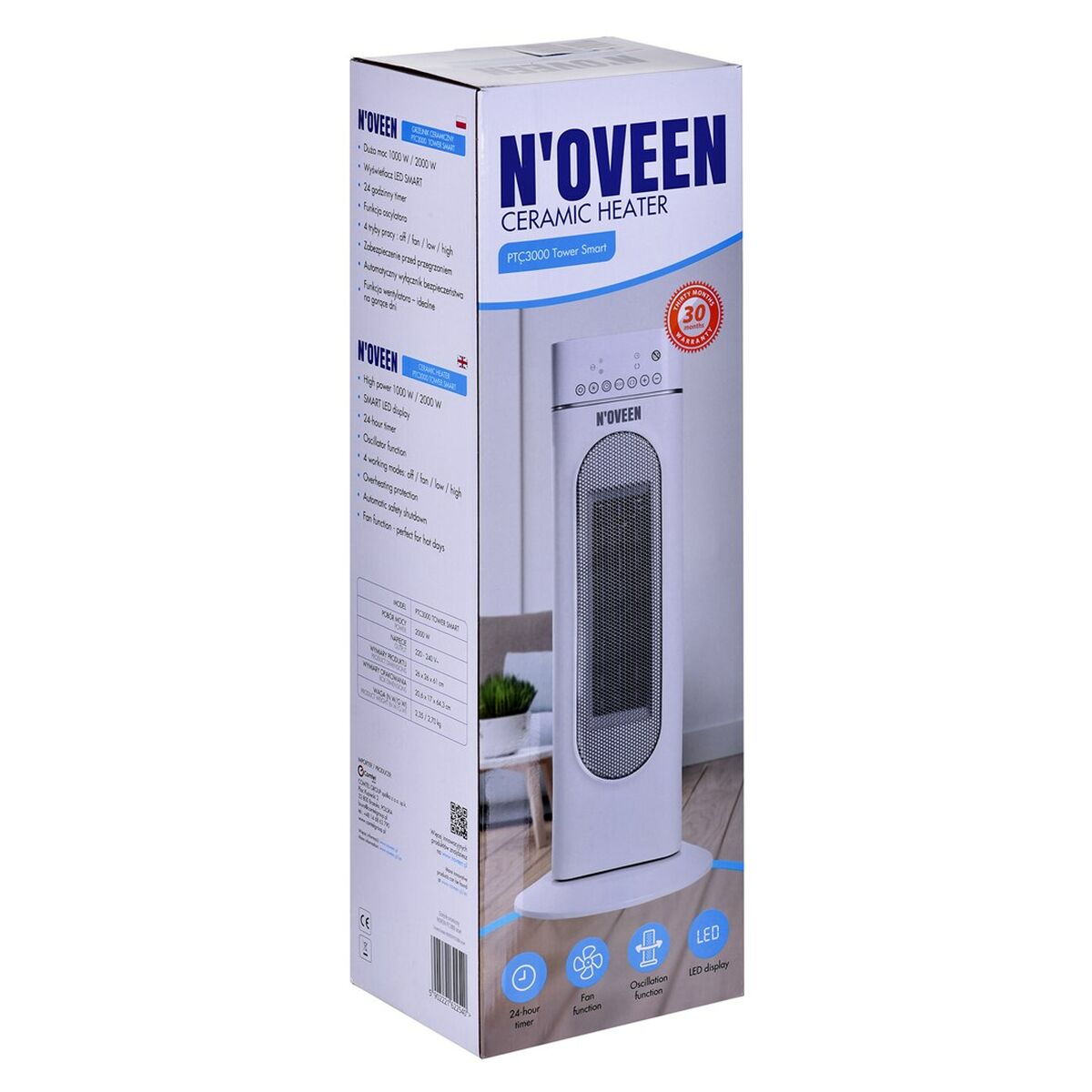 Bärbar värmefläkt N'oveen PTC3000 - 2