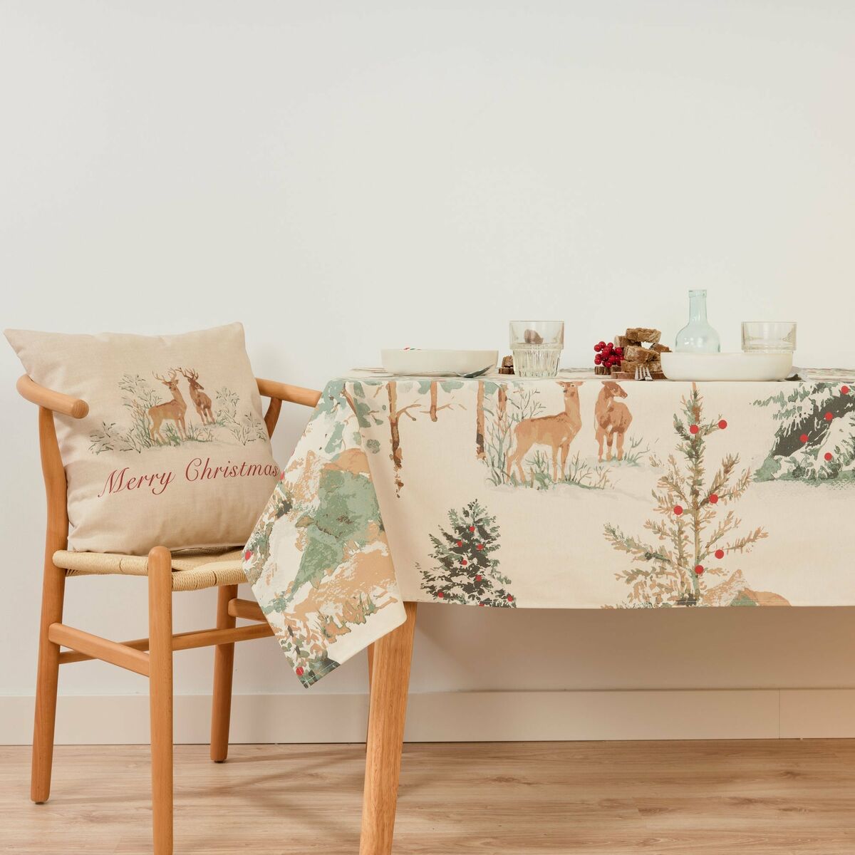 Fläckresistent bordsduk Belum Christmas Deer Multicolour 200 x 155 cm - 2