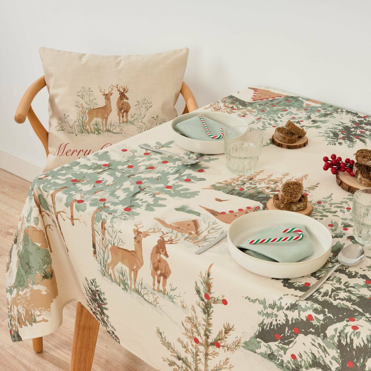 Fläckresistent bordsduk Belum Christmas Deer Multicolour 200 x 155 cm - 6