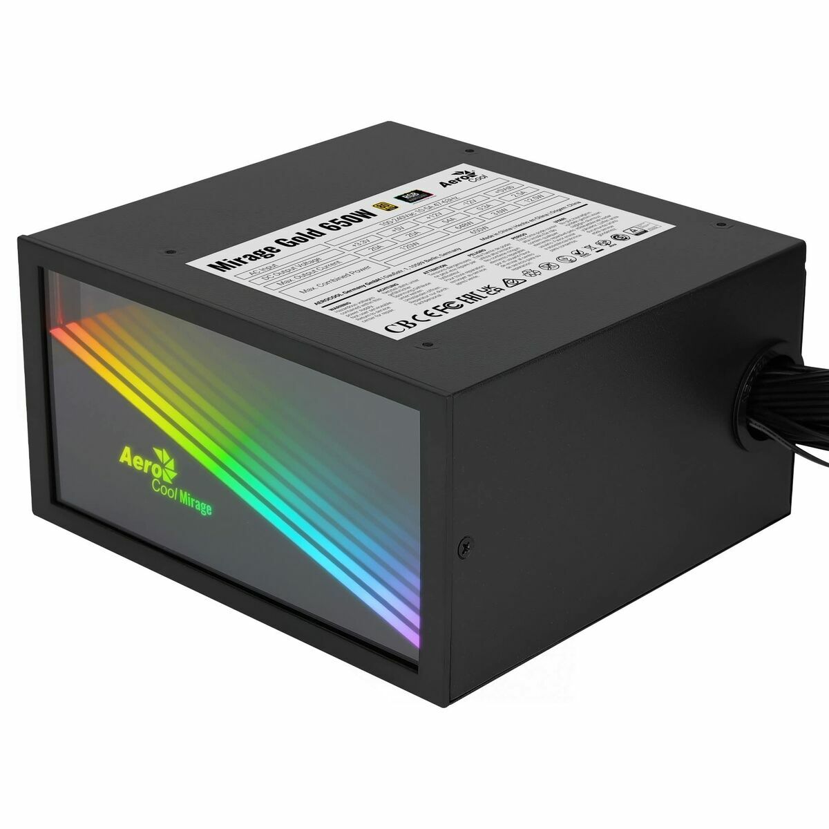 Strömtillförsel Aerocool MIRAGEGOLD650 ATX 650 W 80 Plus Gold