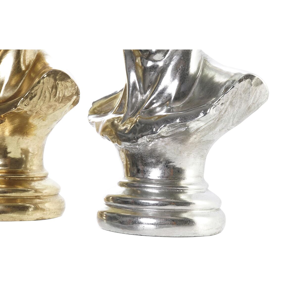 Prydnadsfigur DKD Home Decor 24,5 x 17,5 x 36 cm Silvrig Gyllene Byst Neoklassisk (2 antal) - 9