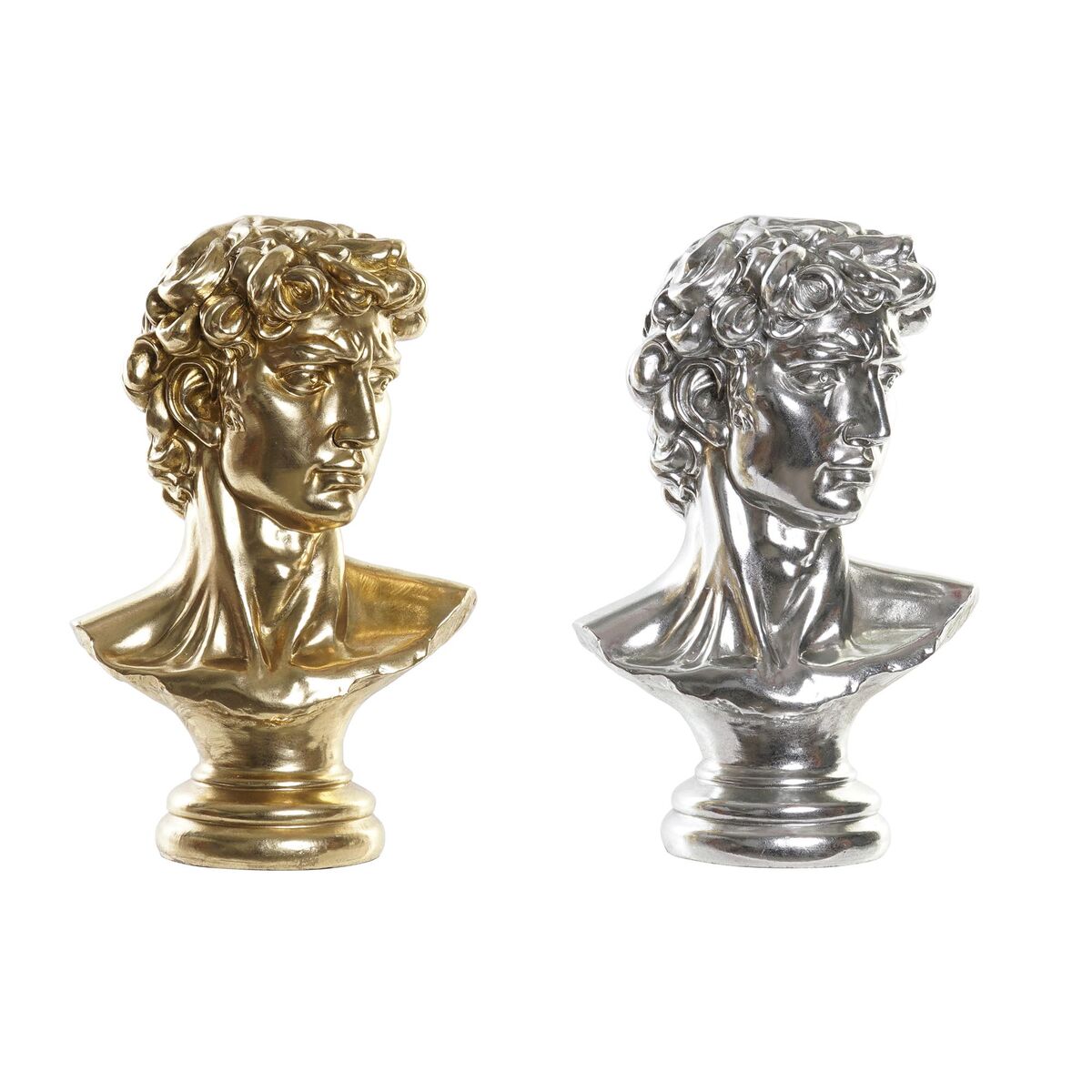 Prydnadsfigur DKD Home Decor 24,5 x 17,5 x 36 cm Silvrig Gyllene Byst Neoklassisk (2 antal) - 7