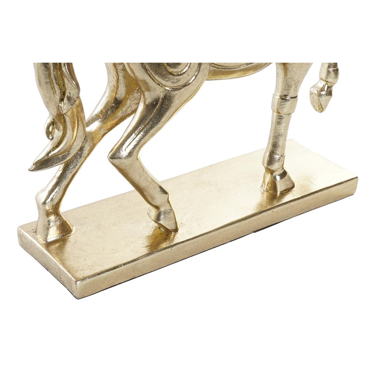 Prydnadsfigur DKD Home Decor 34 x 9,5 x 33,5 cm Häst Silvrig Gyllene (2 antal) - 2