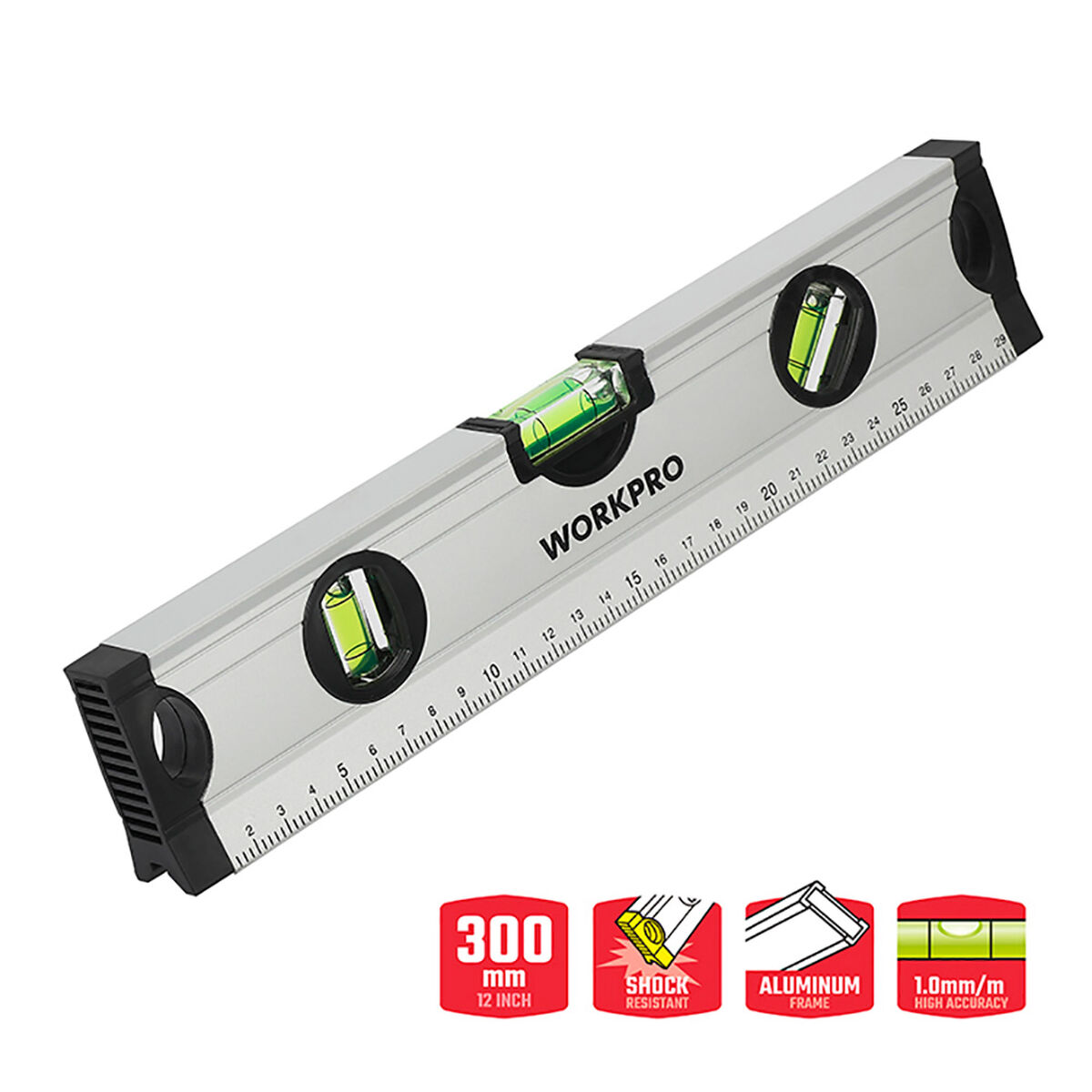 Vattenpass Workpro Aluminium 30 cm - 2