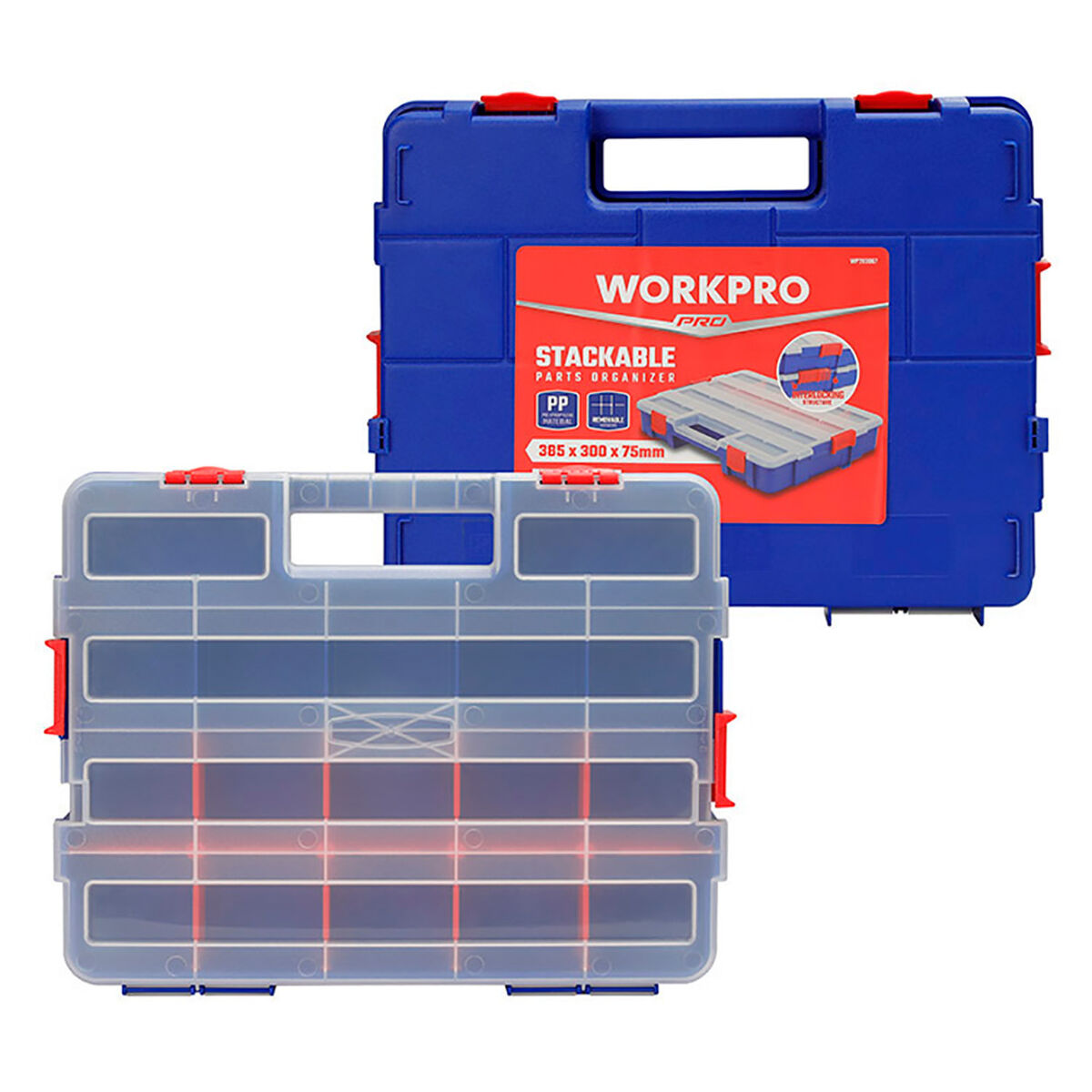 Verktygsförvaring Workpro polypropen 18 Fack - 3