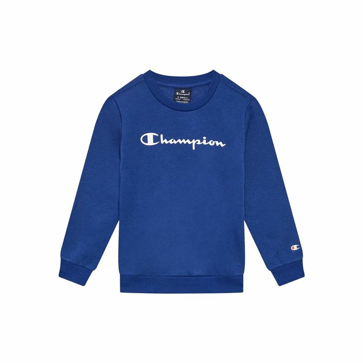 Tröja med huva Unisex Champion Crewneck Blå Vit