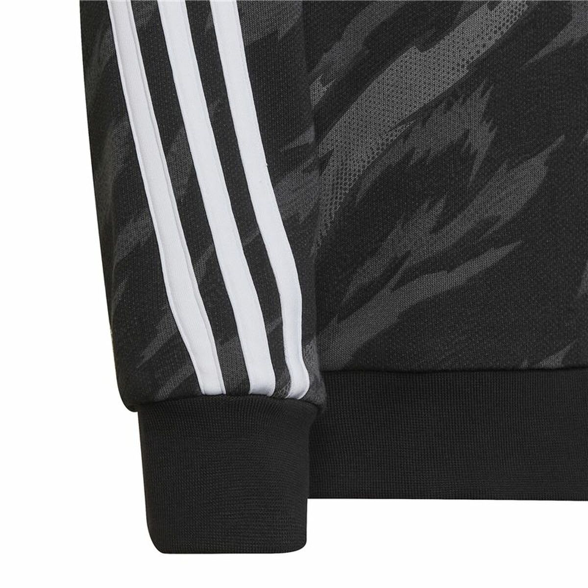 Tröja med huva Unisex Adidas 3 Stripes Svart - 5