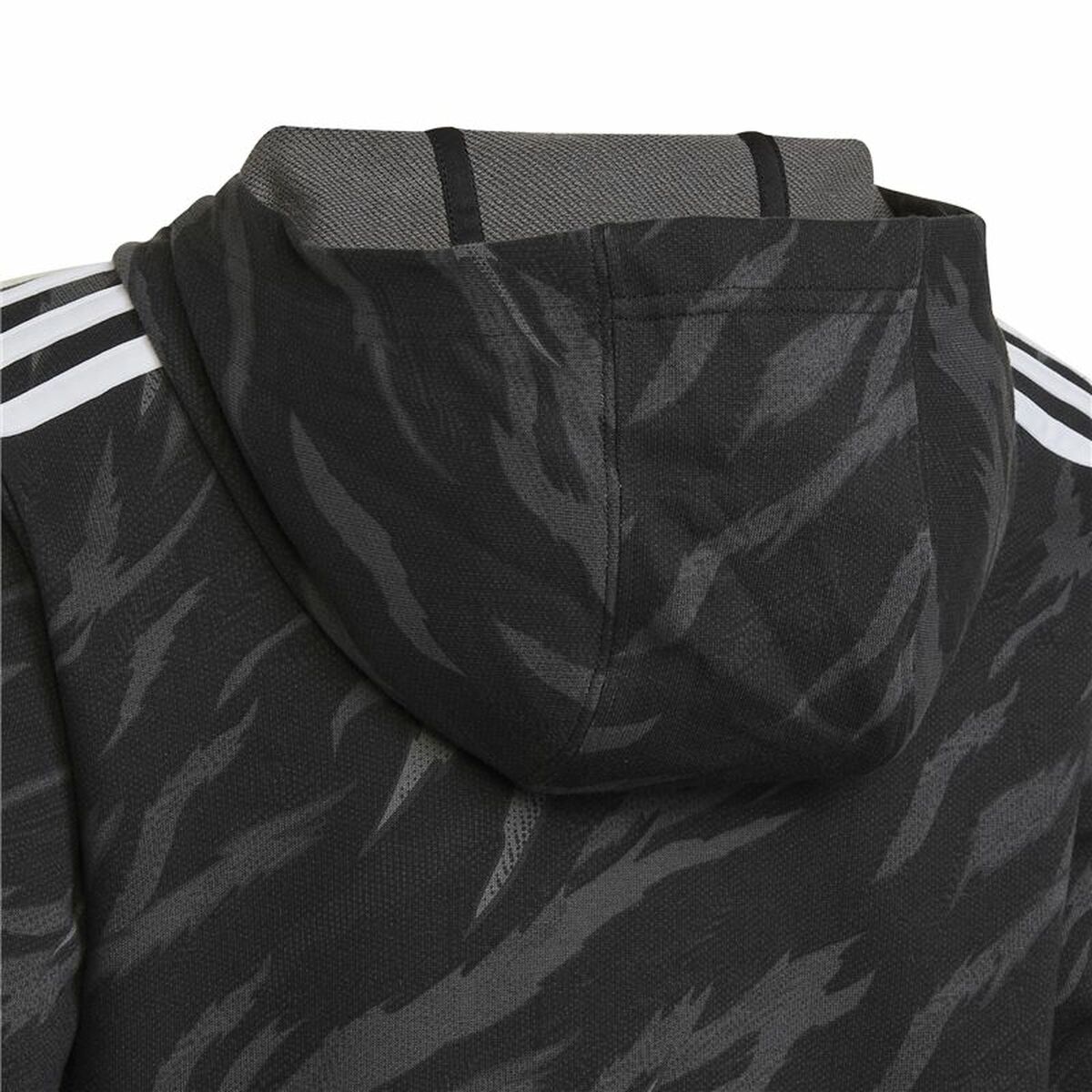 Tröja med huva Unisex Adidas 3 Stripes Svart - 3