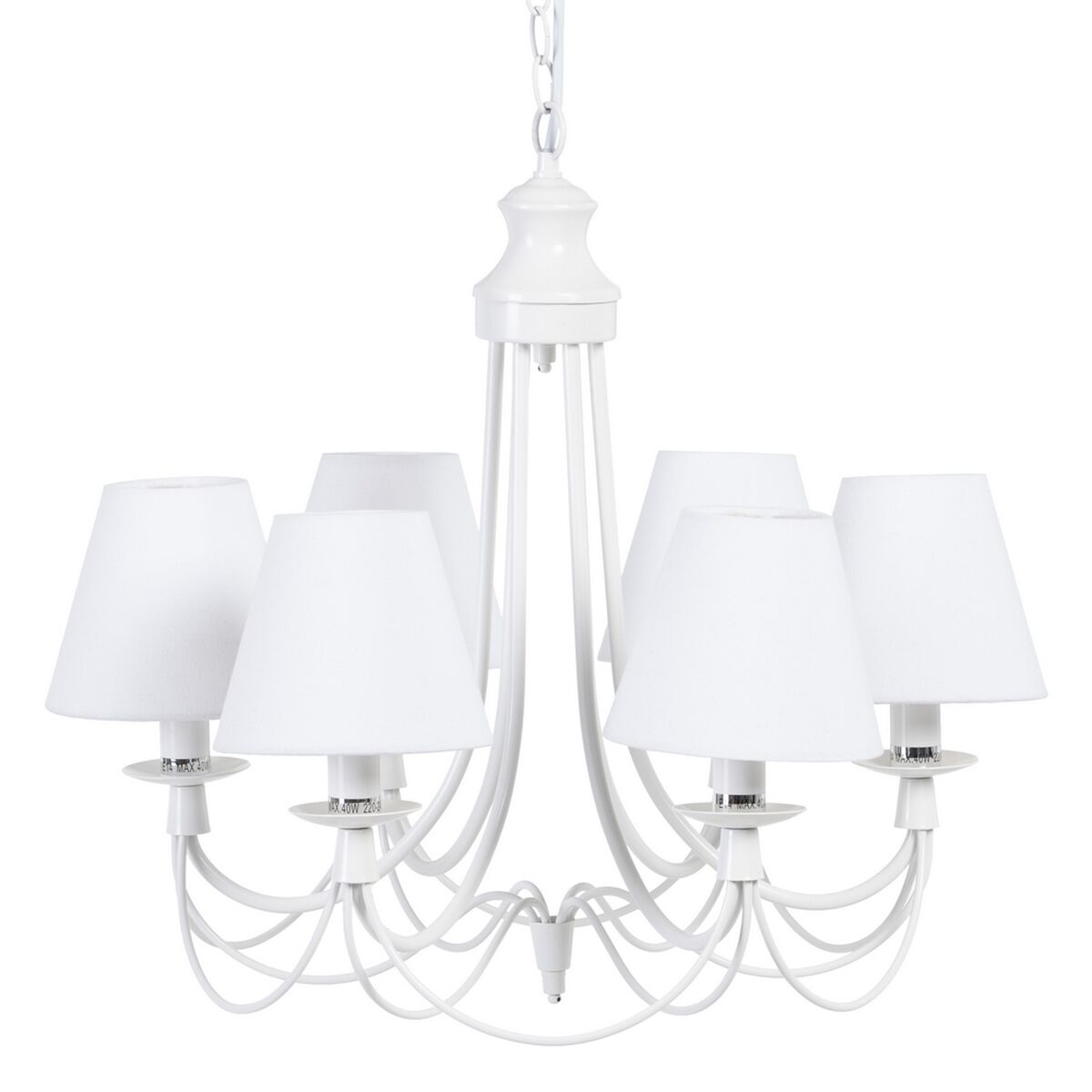 Taklampa 53 x 53 x 112 cm Metall Vit Ø 15 cm Klassiskt - 7