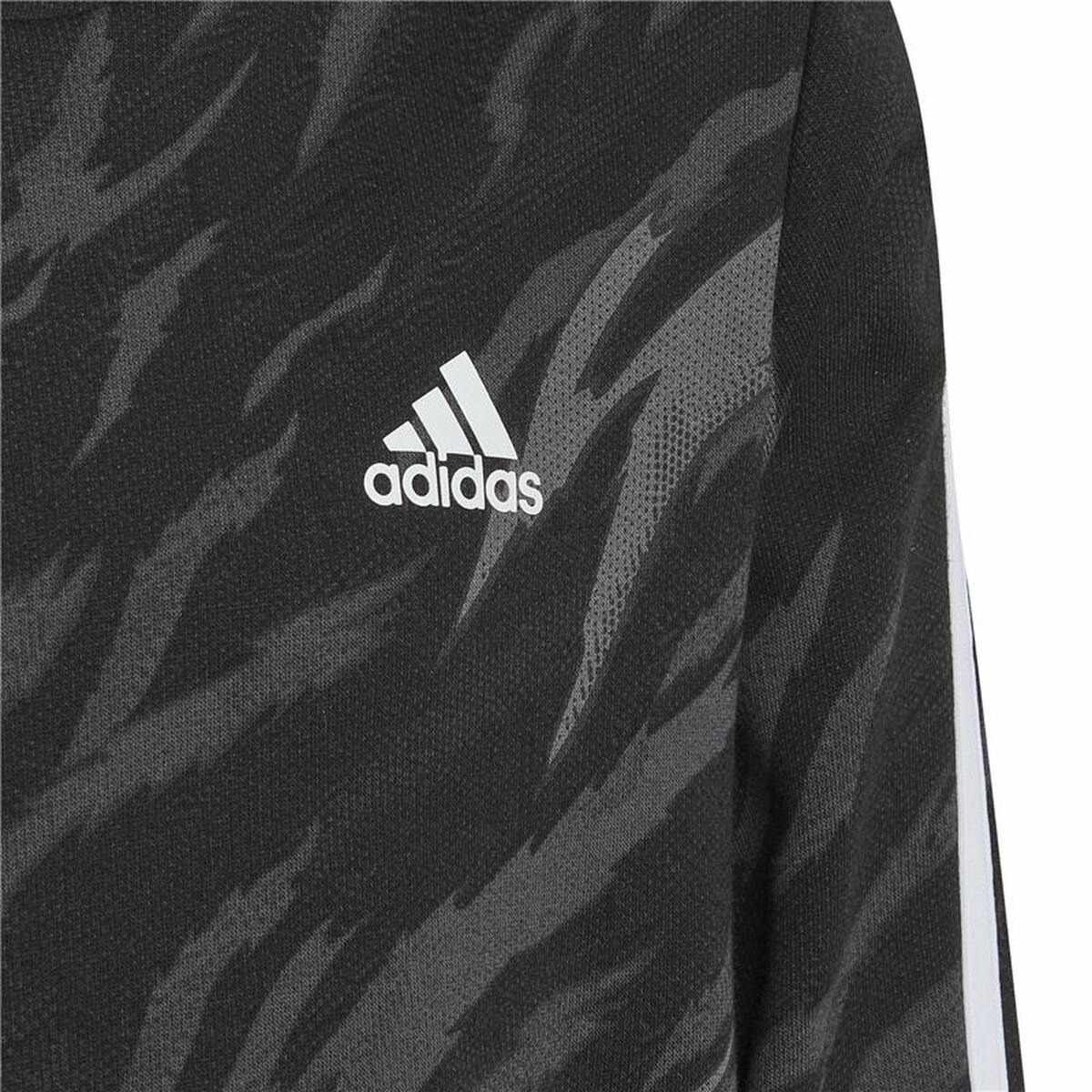 Tröja med huva Unisex Adidas 3 Stripes Svart - 4