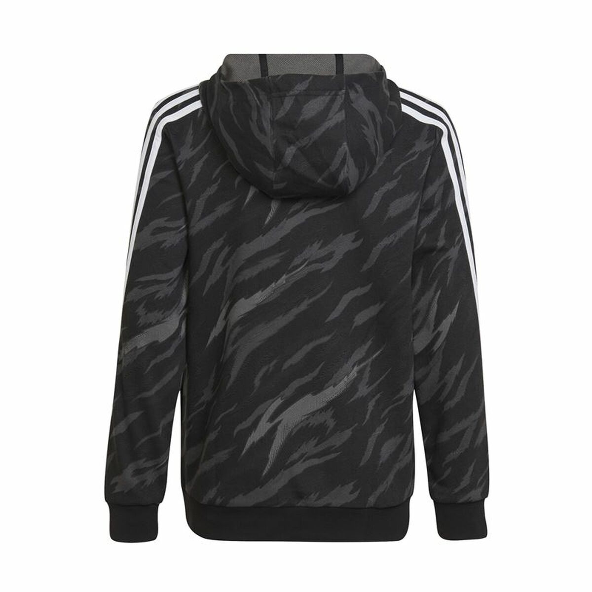 Tröja med huva Unisex Adidas 3 Stripes Svart - 2