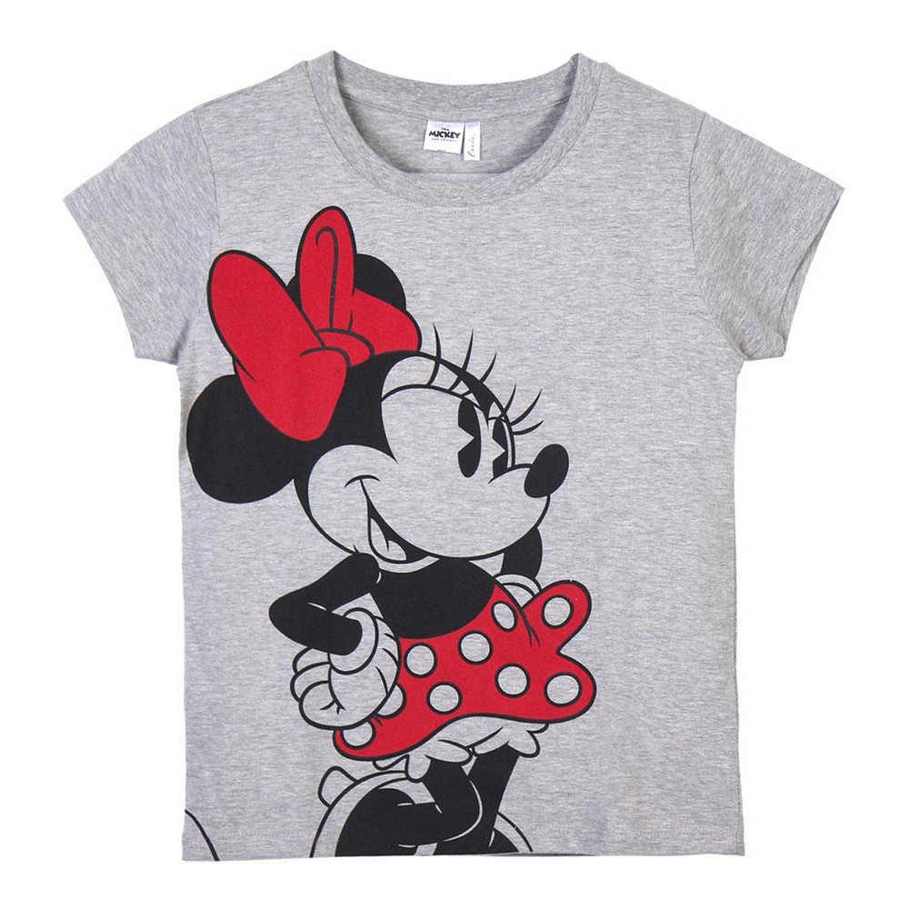 Barn T-shirt med kortärm Minnie Mouse Grå - 6