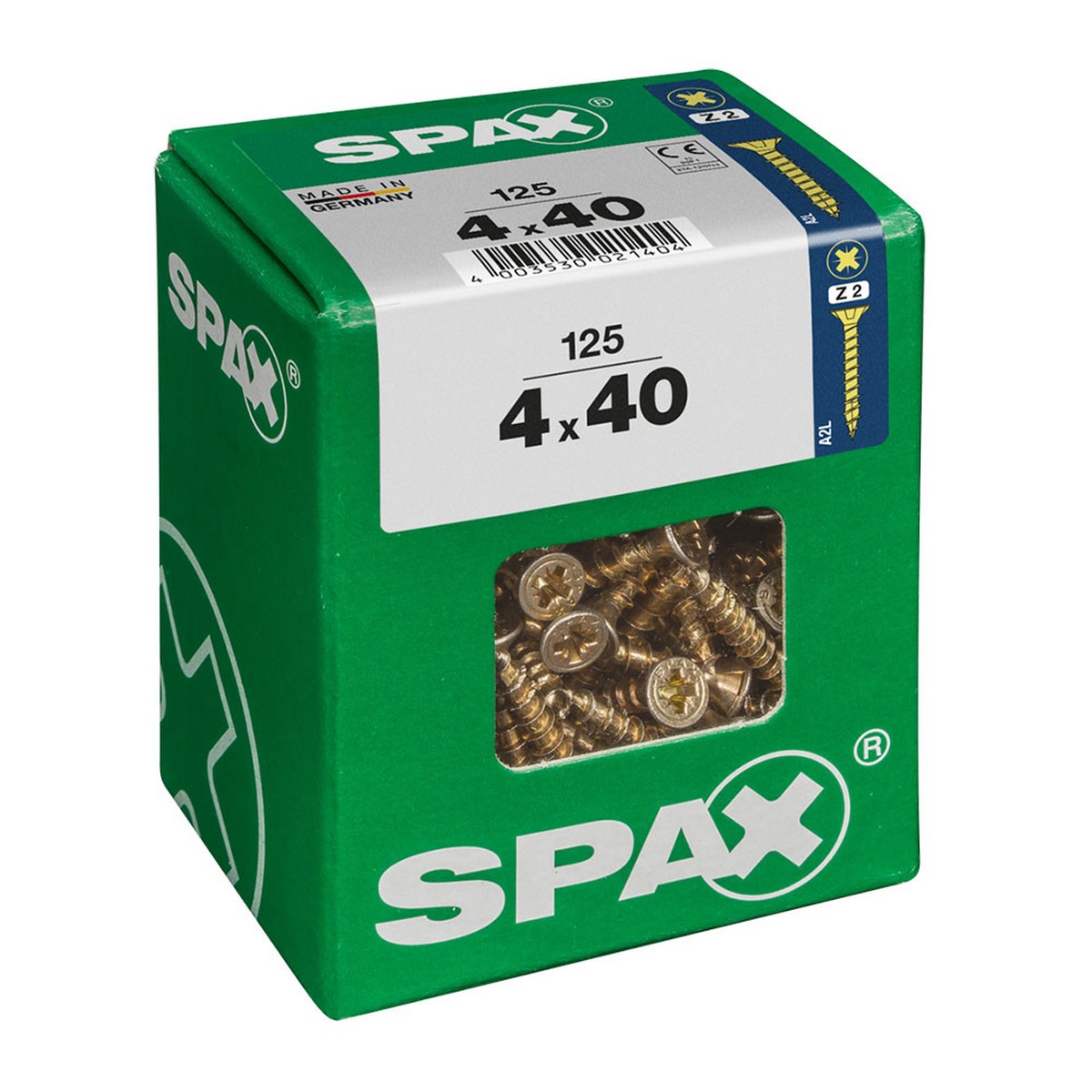 Låda med skruvar SPAX Yellox Trä Platt huvud 125 Delar (4 x 40 mm) - 4