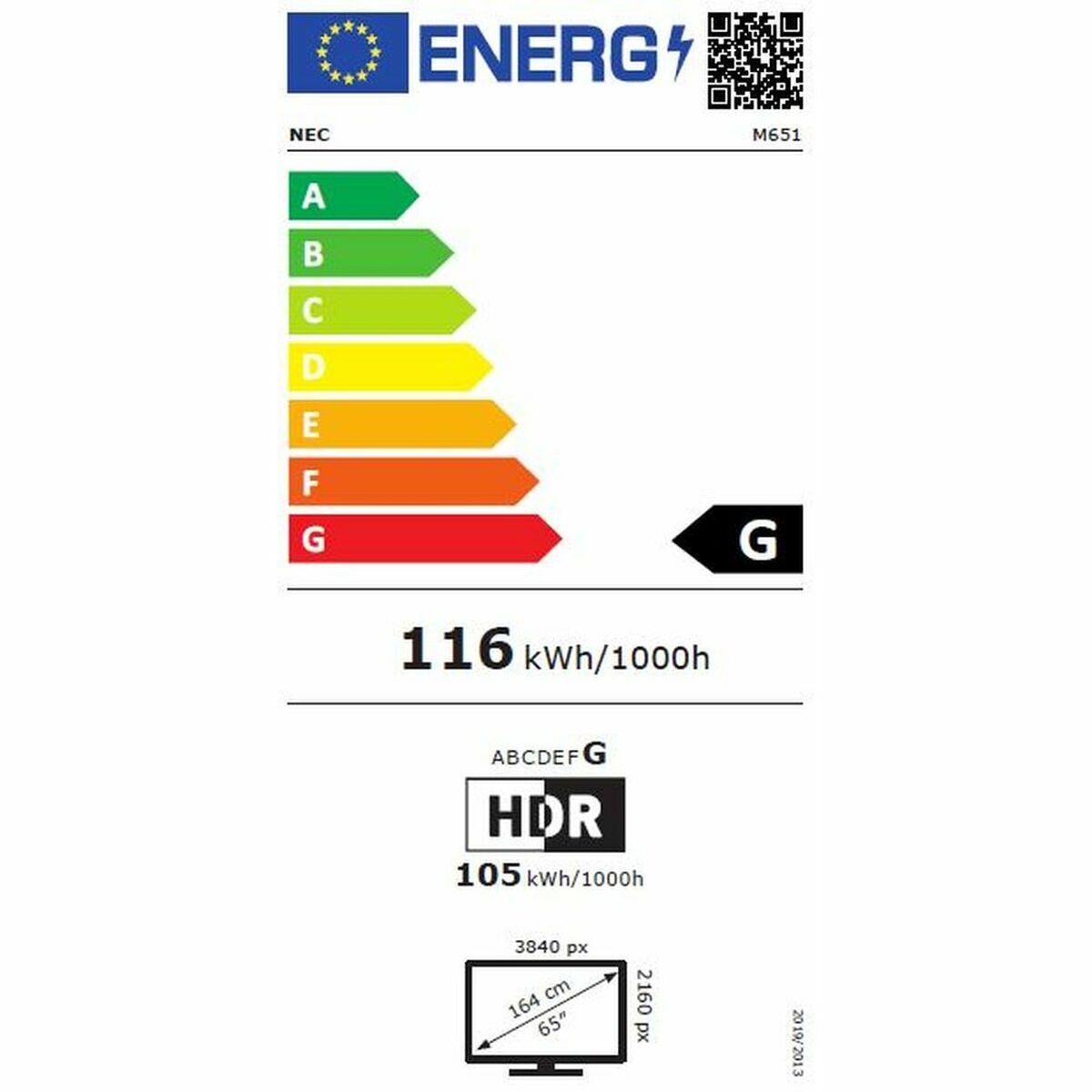 Monitor NEC 60005061 65" IPS D-LED 60 Hz 50-60  Hz 65" - 3
