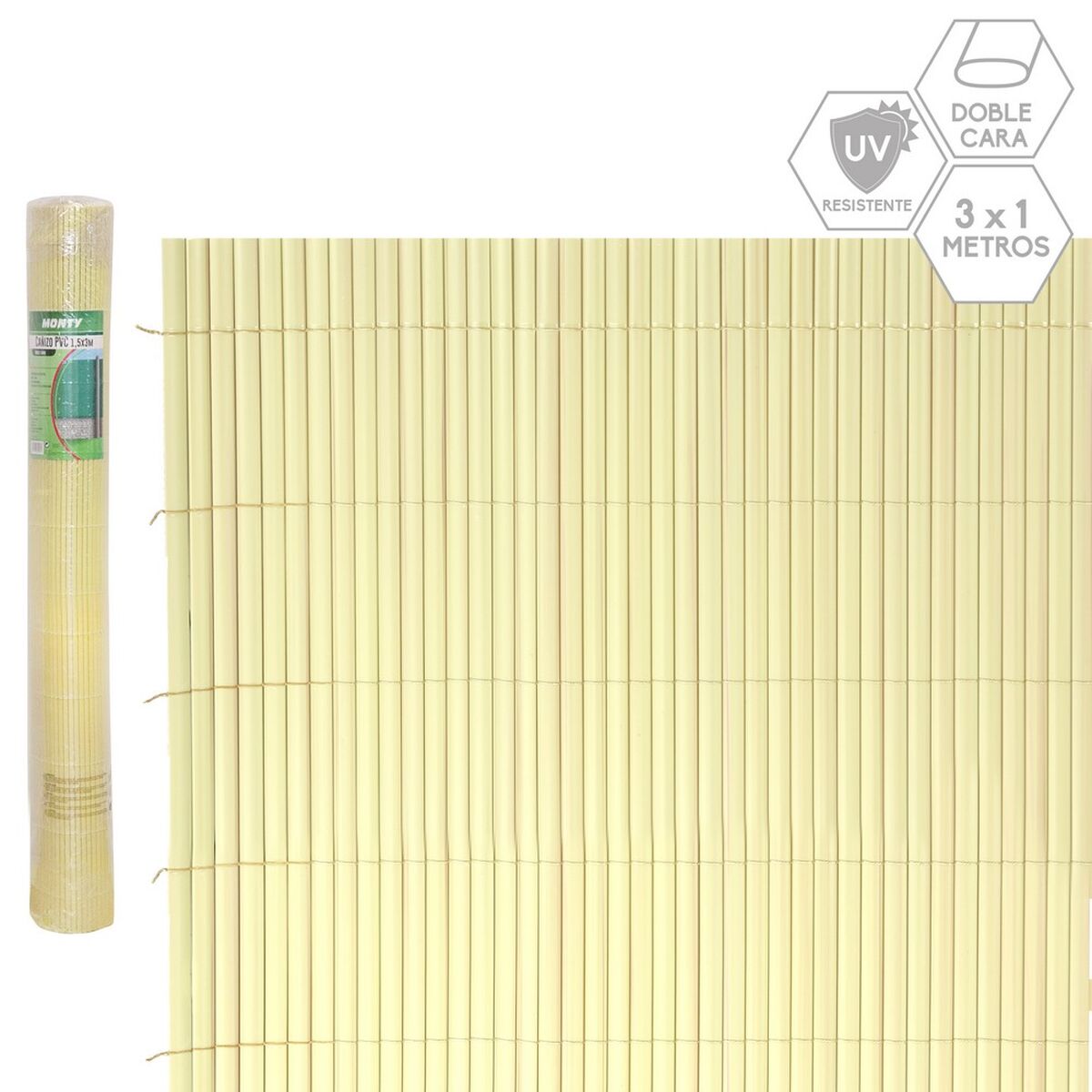 Trädgårdsstaket Beige PVC 1 x 300 x 100 cm