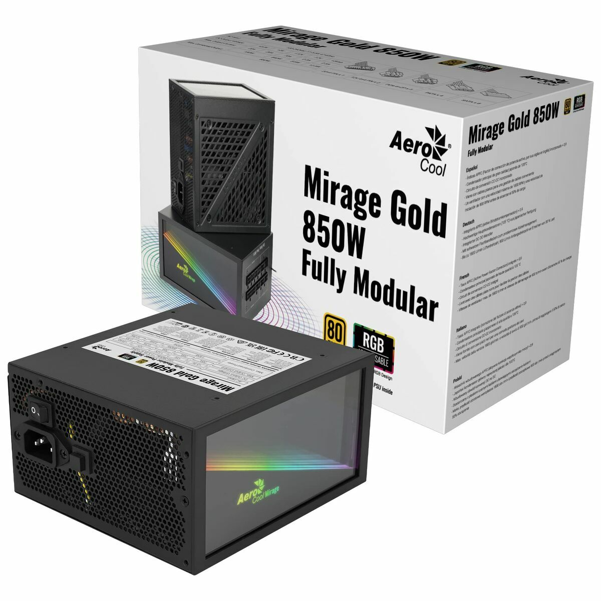 Strömtillförsel Aerocool MIRAGEGOLD850M ATX 850 W 80 Plus Gold - 6