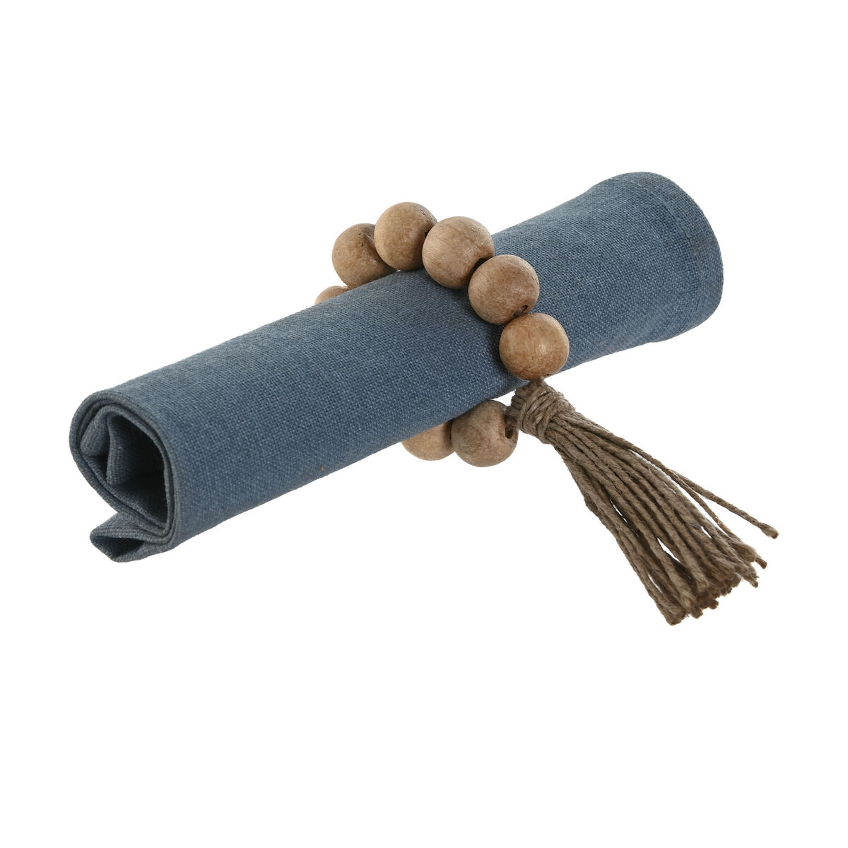 Dukring Home ESPRIT Naturell Jute Akaciaträ Makramé 7,5 x 2 x 7,5 cm 4 Delar - 3