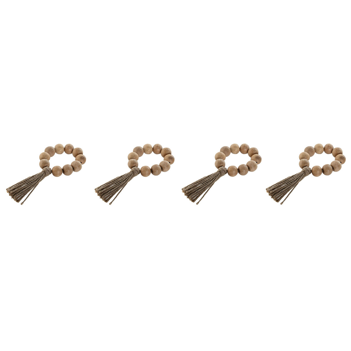 Dukring Home ESPRIT Naturell Jute Akaciaträ Makramé 7,5 x 2 x 7,5 cm 4 Delar - 2