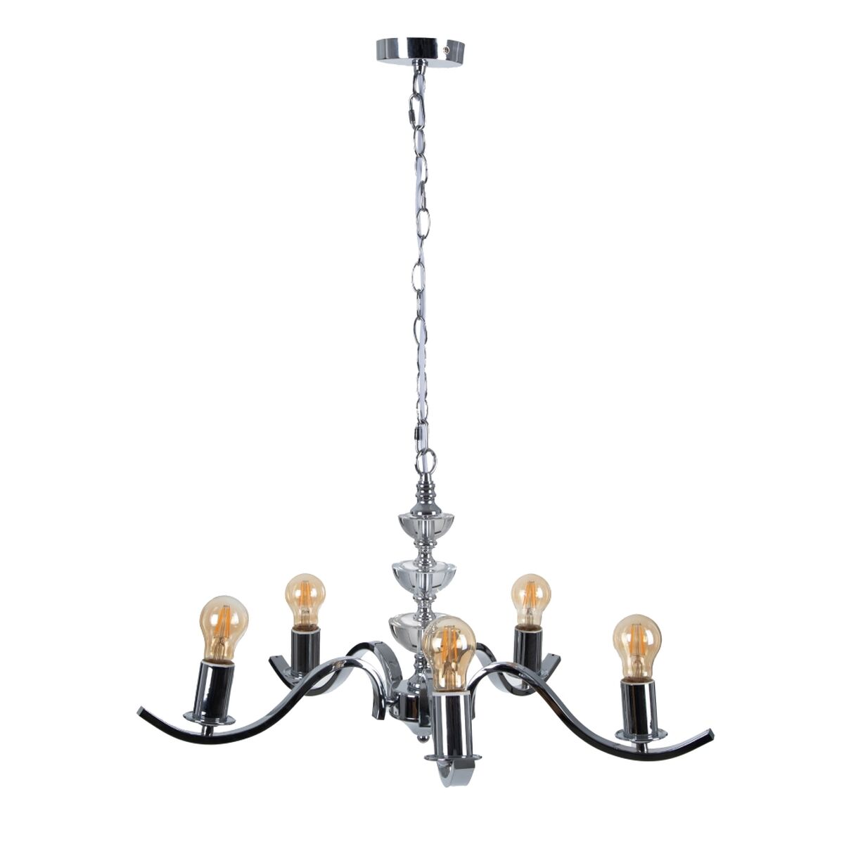 Taklampa 63,5 x 60,5 x 91 cm Glas Metall Silver