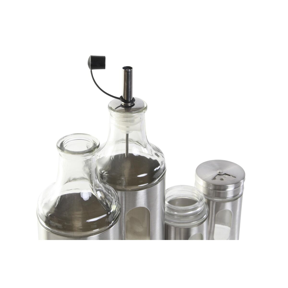 Kryddset DKD Home Decor Glas Silvrig Rostfritt stål (22 x 5,4 x 22 cm) - 2