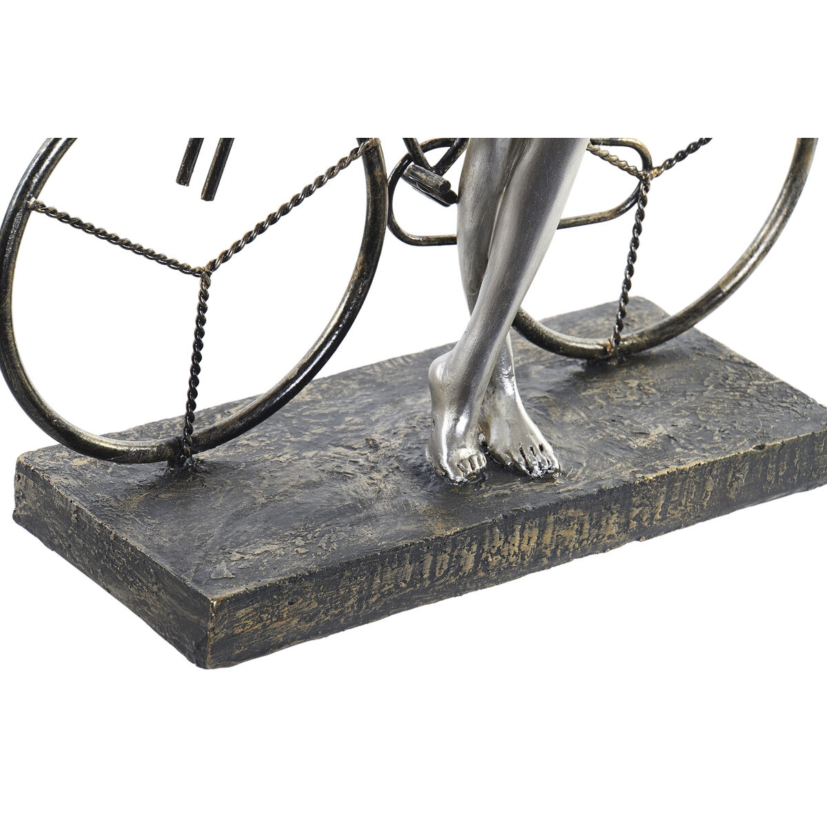 Prydnadsfigur DKD Home Decor Kvinna Silvrig Cykel Metall Harts (27,5 x 9,5 x 34,5 cm) - 2