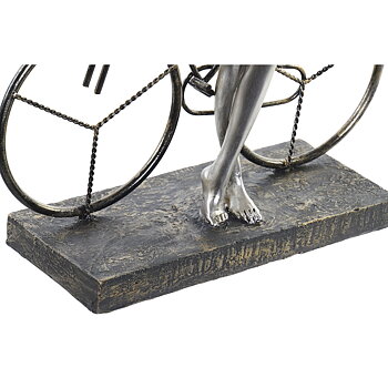 Prydnadsfigur DKD Home Decor Kvinna Silvrig Cykel Metall Harts (27,5 x 9,5 x 34,5 cm)