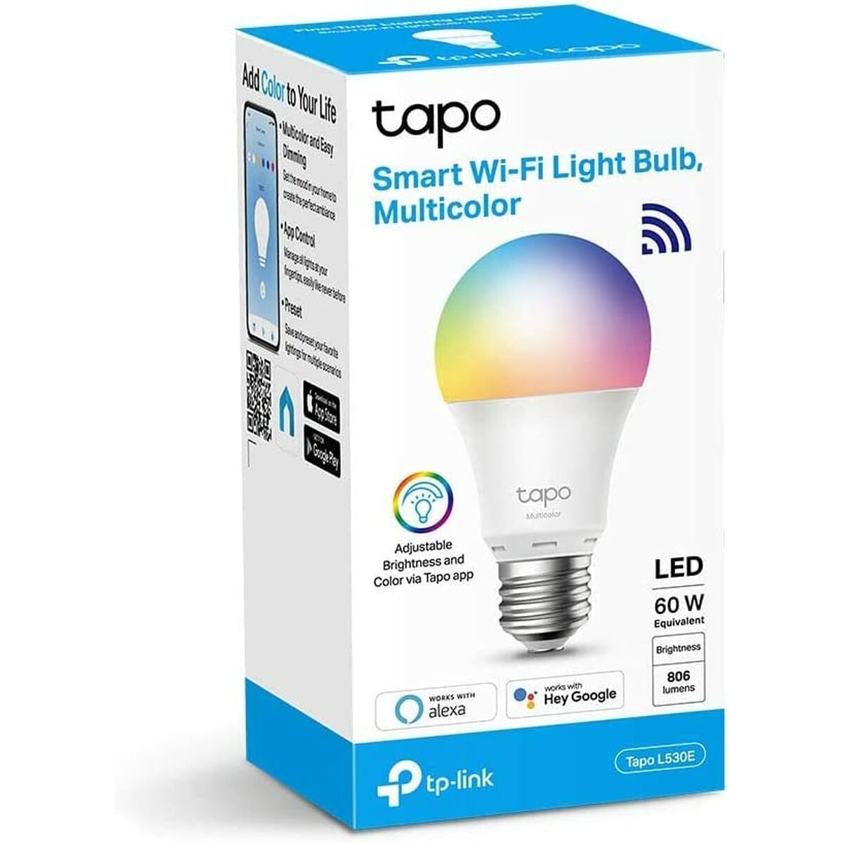 Smart-Lampa LED TP-Link Tapo L530E Wifi 8,7 W E27 60 W 2500K - 6500K - 3
