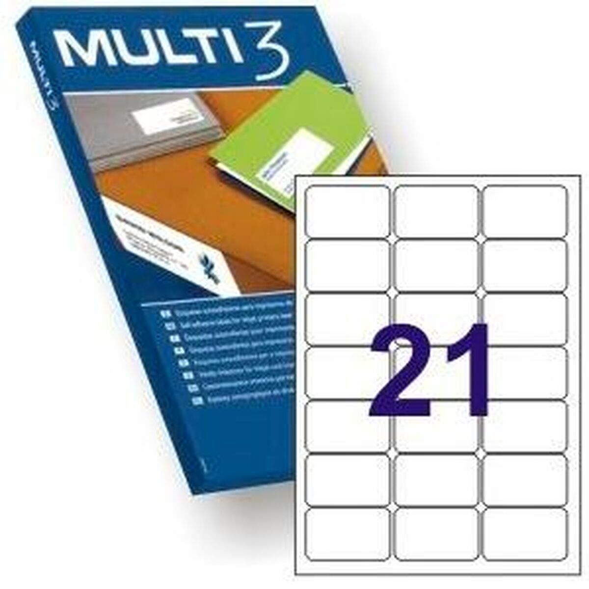 Etiketter till Skrivare MULTI 3 63,5 x 38,1 mm Vit Rundad 100 Blad - 2