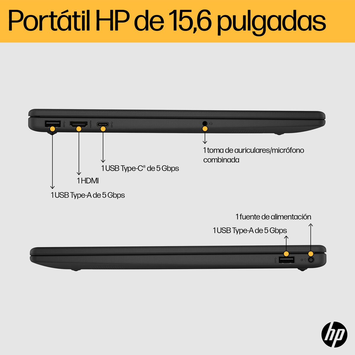 Bärbar dator HP B56HYEA 15,6" AMD Ryzen 7 7730U 16 GB RAM 512 GB SSD - 2