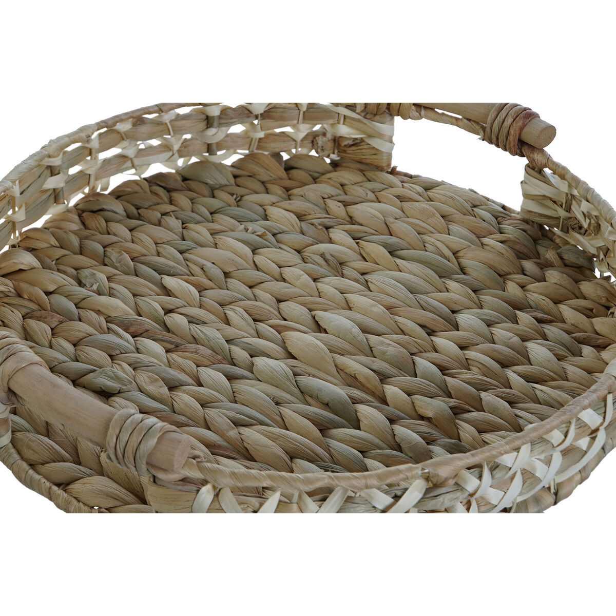 Uppsättning med Brickor Home ESPRIT Vit Naturell Fibrer 41 x 40 x 9 cm (2 antal) - 3