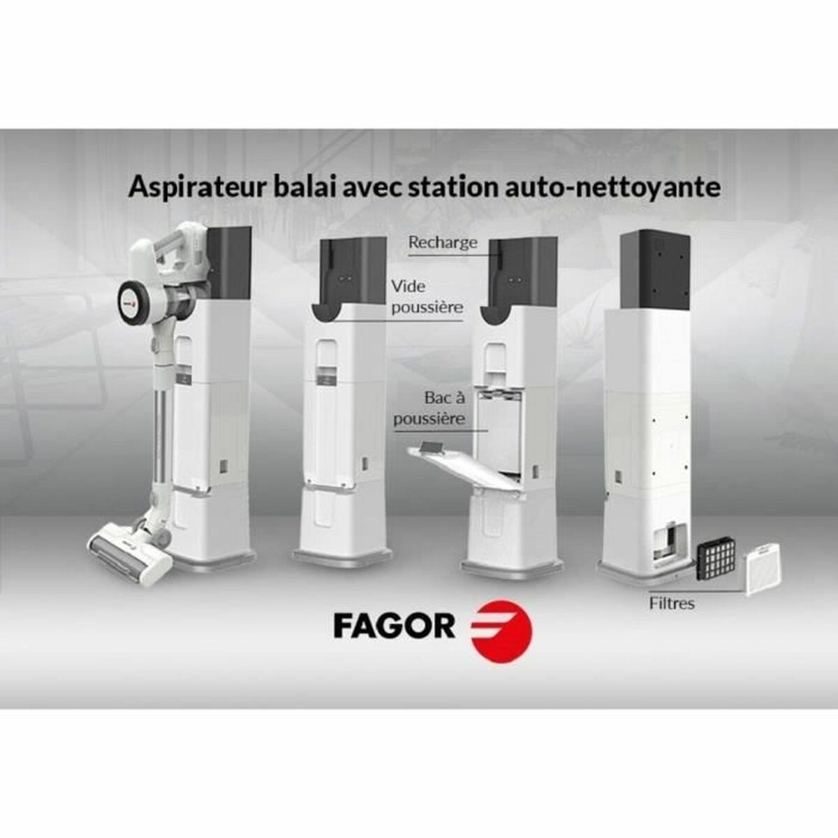 Sladdlös Dammsugare Fagor FG6415 Vit 1800 W - 3