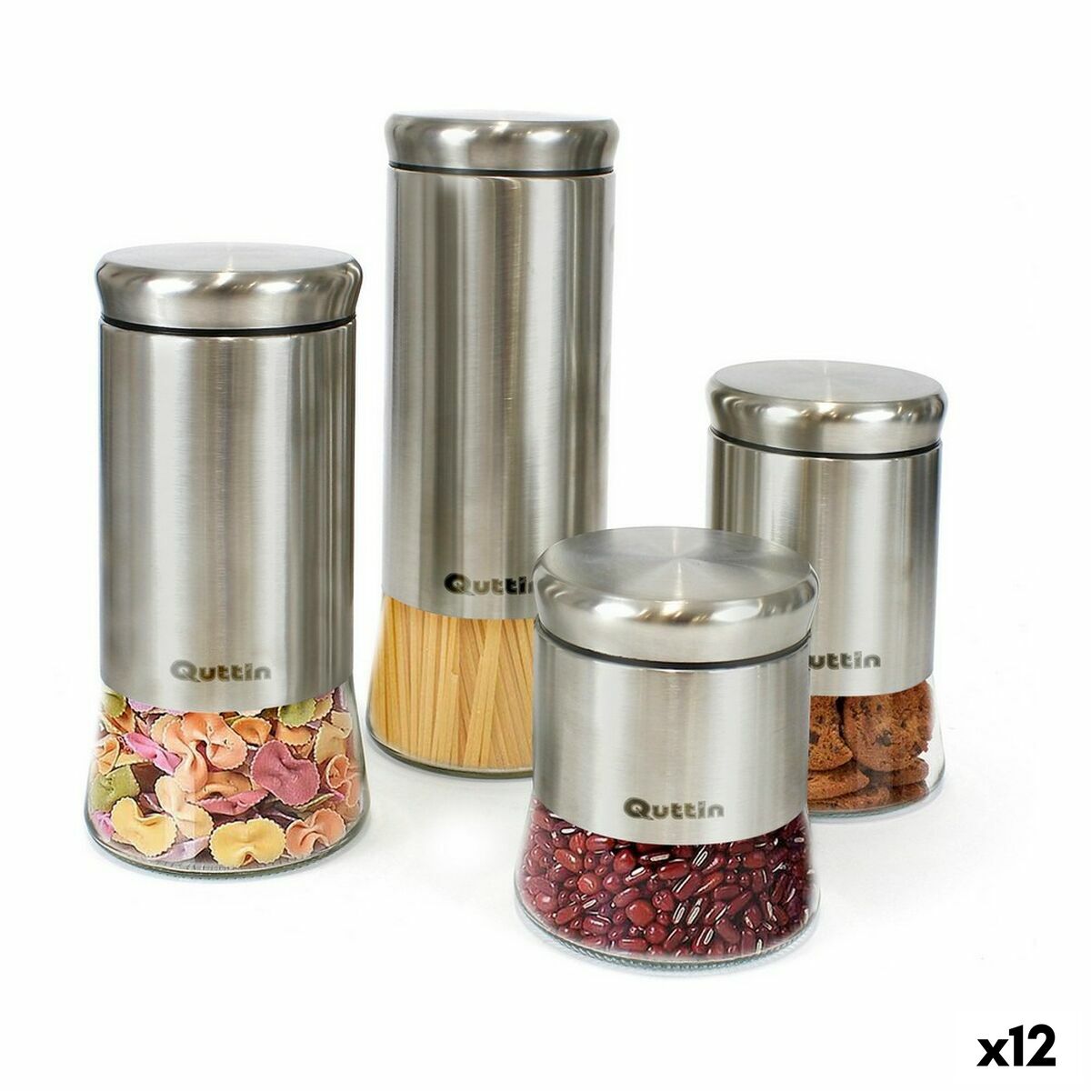 Burk Quttin Stål Glas 11,5 x 11,5 x 29 cm (12 antal) (2200 ml)