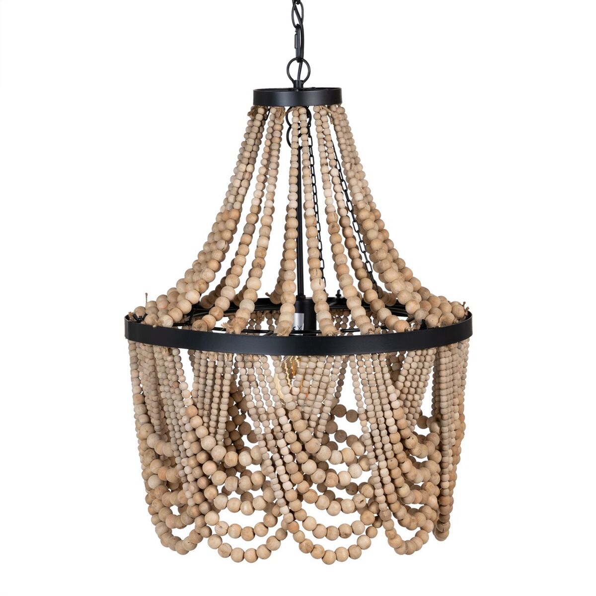 Taklampa 47 x 47 x 65 cm Naturell Metall Trä - 8