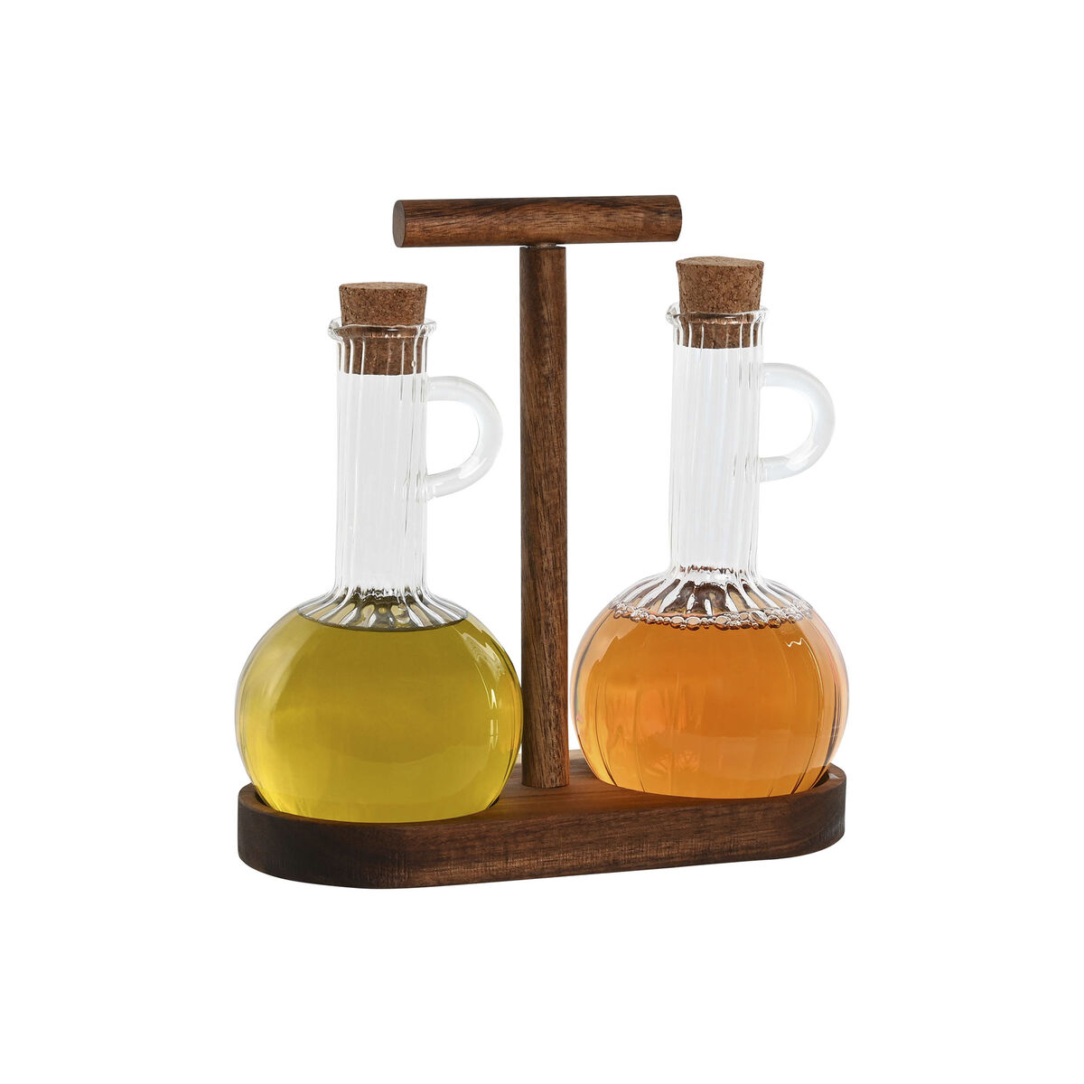 Set med olja och vinäger Home ESPRIT Naturell Glas Akaciaträ 350 ml 20,4 x 9 x 21 cm - 4