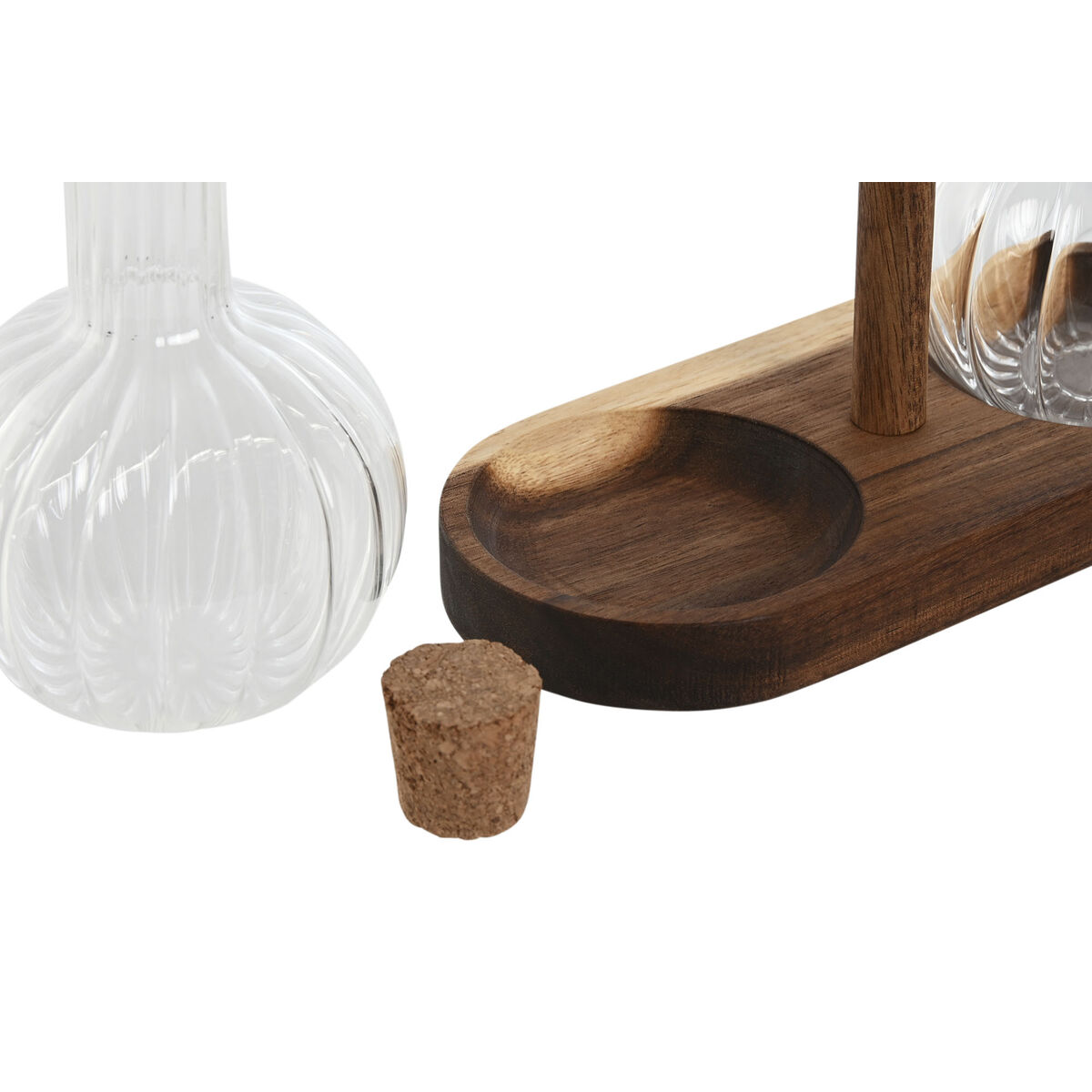 Set med olja och vinäger Home ESPRIT Naturell Glas Akaciaträ 350 ml 20,4 x 9 x 21 cm - 2