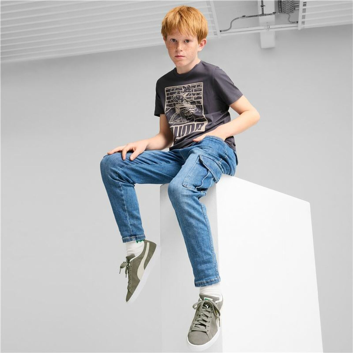 Barn T-shirt med kortärm Puma Purpur - 5